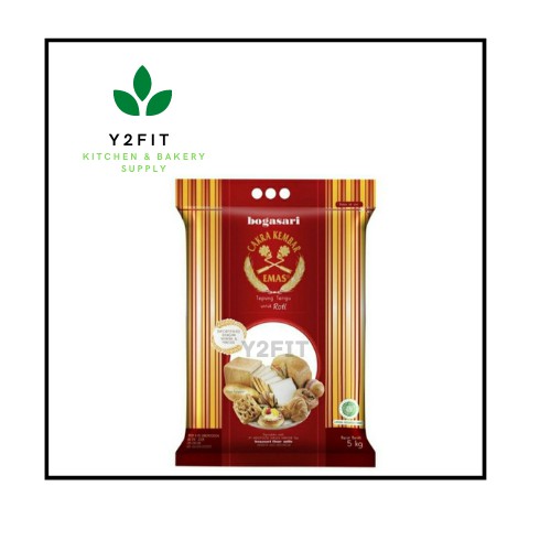 

Y2fit TEPUNG TERIGU CAKRA KEMBAR EMAS ROTI 5 KG - BOGASARI TINGGI PROTEIN HALAL