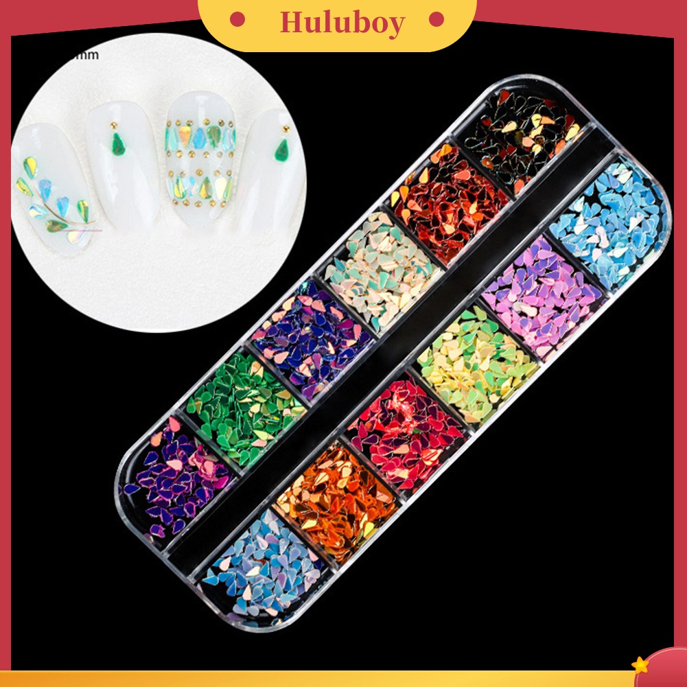 Huluboy Huluboy♡ Payet Glitter Bentuk Kupu-Kupu / Bintang / Hati / Lingkaran Untuk Dekorasi Manicure DIY