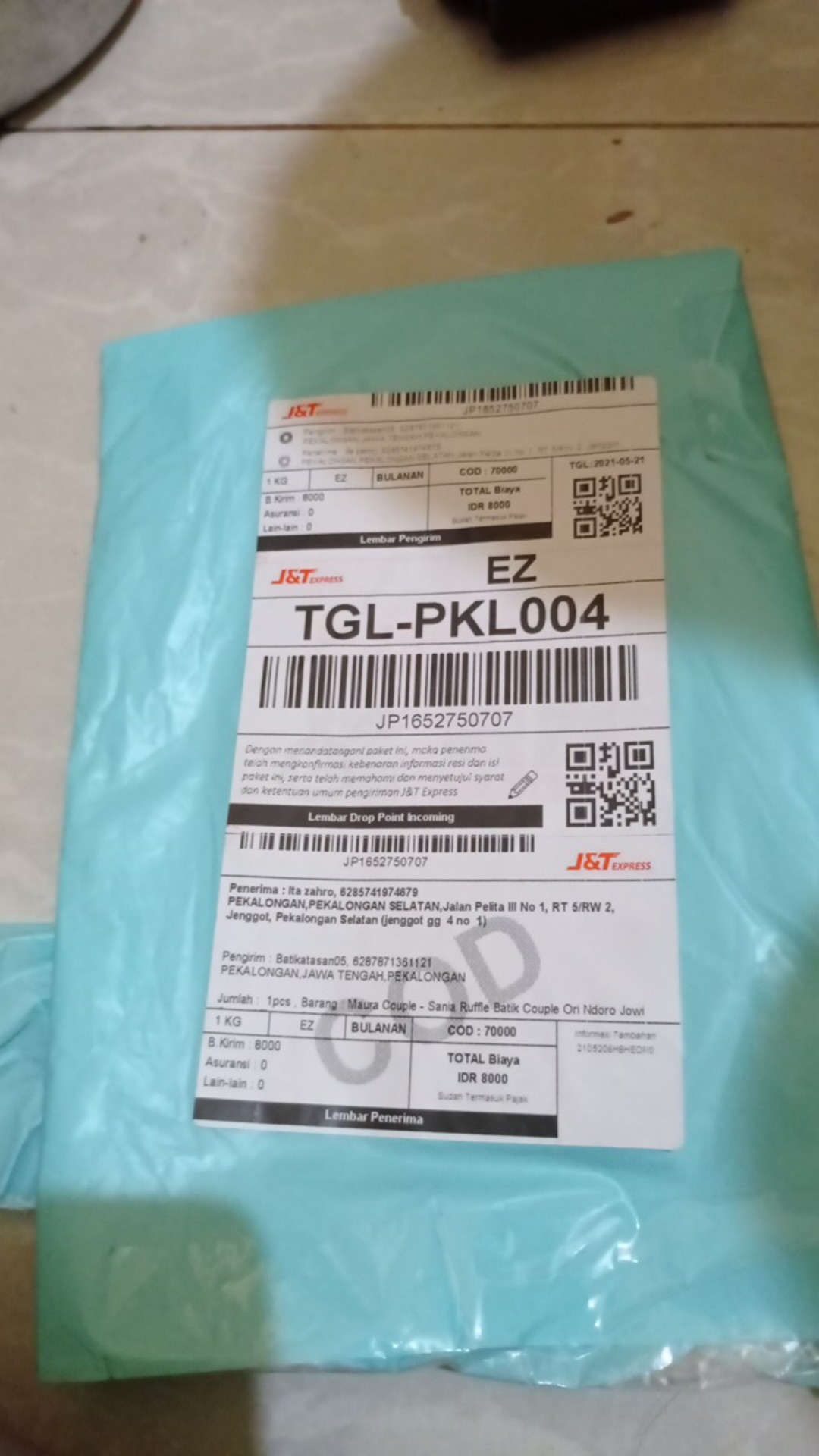 Maura Couple - Sania Ruffle Batik Couple Ori Ndoro Jowi Garansi Termurah