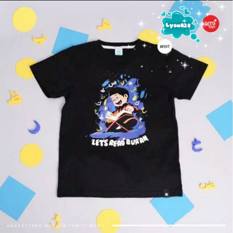 SALE Kaos Afrakids Lengan Pendek AF247 &quot;Let's Read Qur'an&quot;