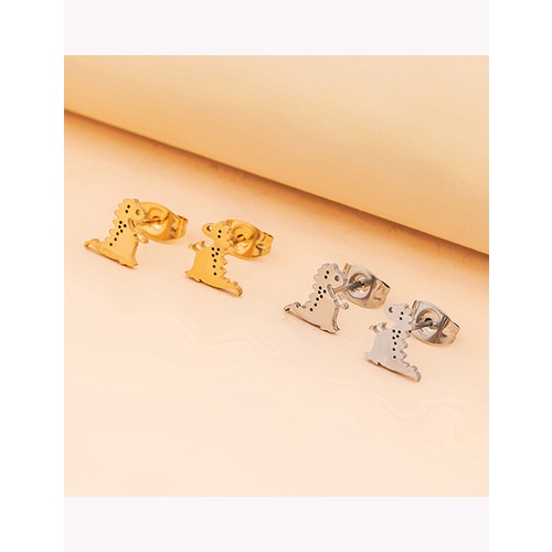 LRC Anting Tusuk Fashion Silver Stainless Steel Crab Letter Love Planet Geometric Stud Earrings Q50057