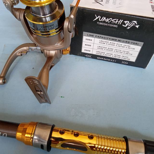 Joran laut 2.1 m + Reel yumoshi 4000
