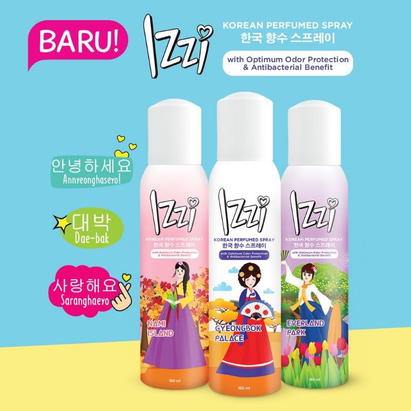 IZZI Korean Parfum Spray 150ML Minyak Wangi Remaja Korean Series - ALL VARIANT