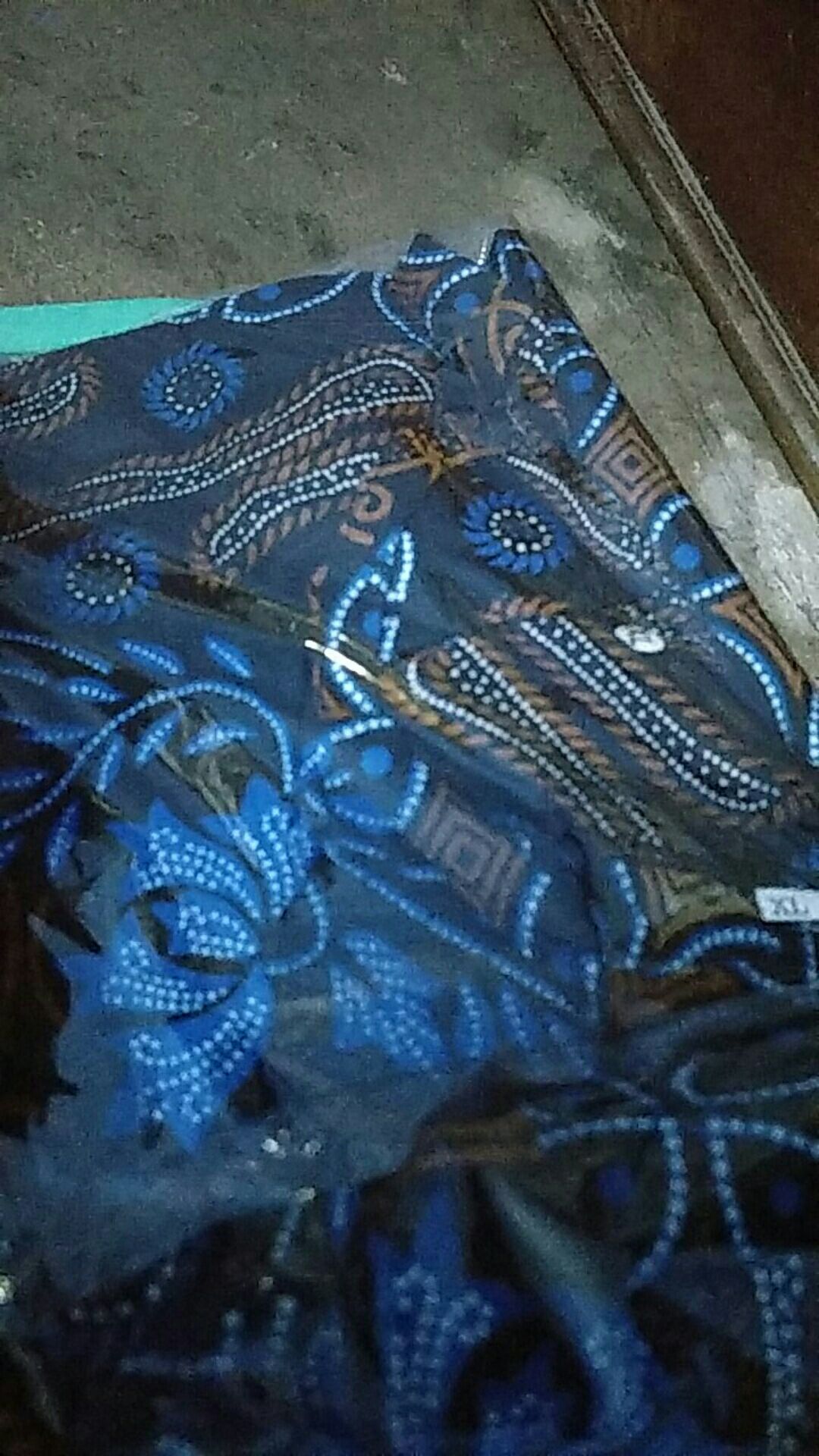 Batik Couple Keluarga Parang -- Motif Seno Biru -- Batik Modern Keluarga