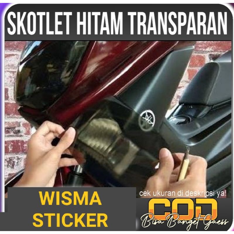 Jual Stiker Hitam Transparan / Stiker Skotlet Hitam Smoke | Shopee