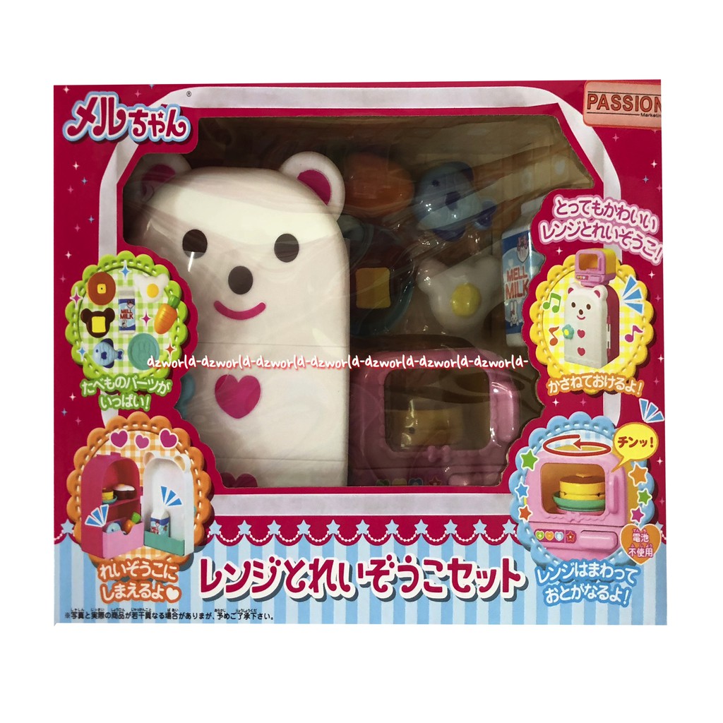 Mell Chan Passion Mainan Kulkas Boneka Melchan Aksesoris Boneka Mel Chan Refrigerator &amp; Microwave