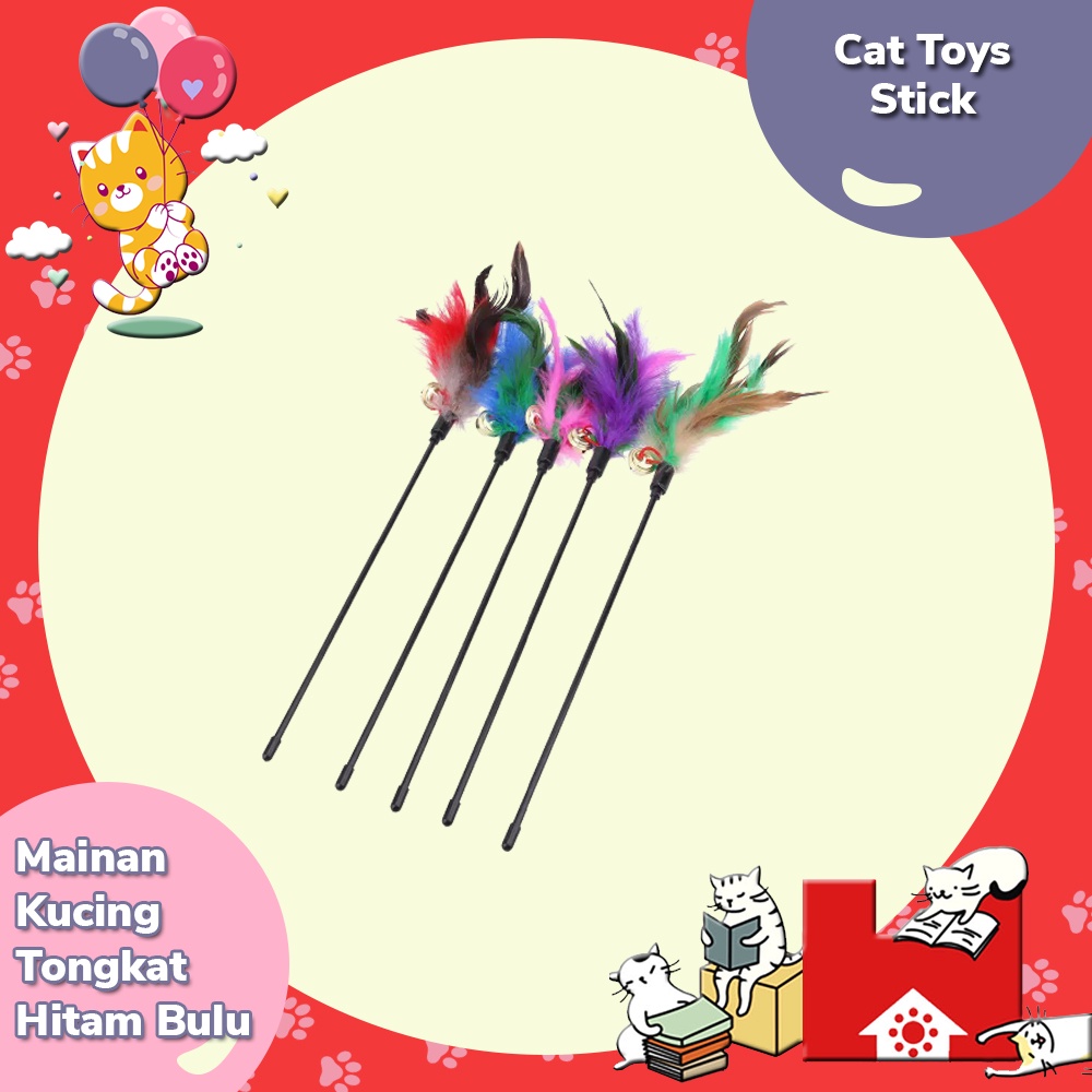 Mainan Kucing Tongkat Hitam Bulu - Cat Toys Stick Bulu