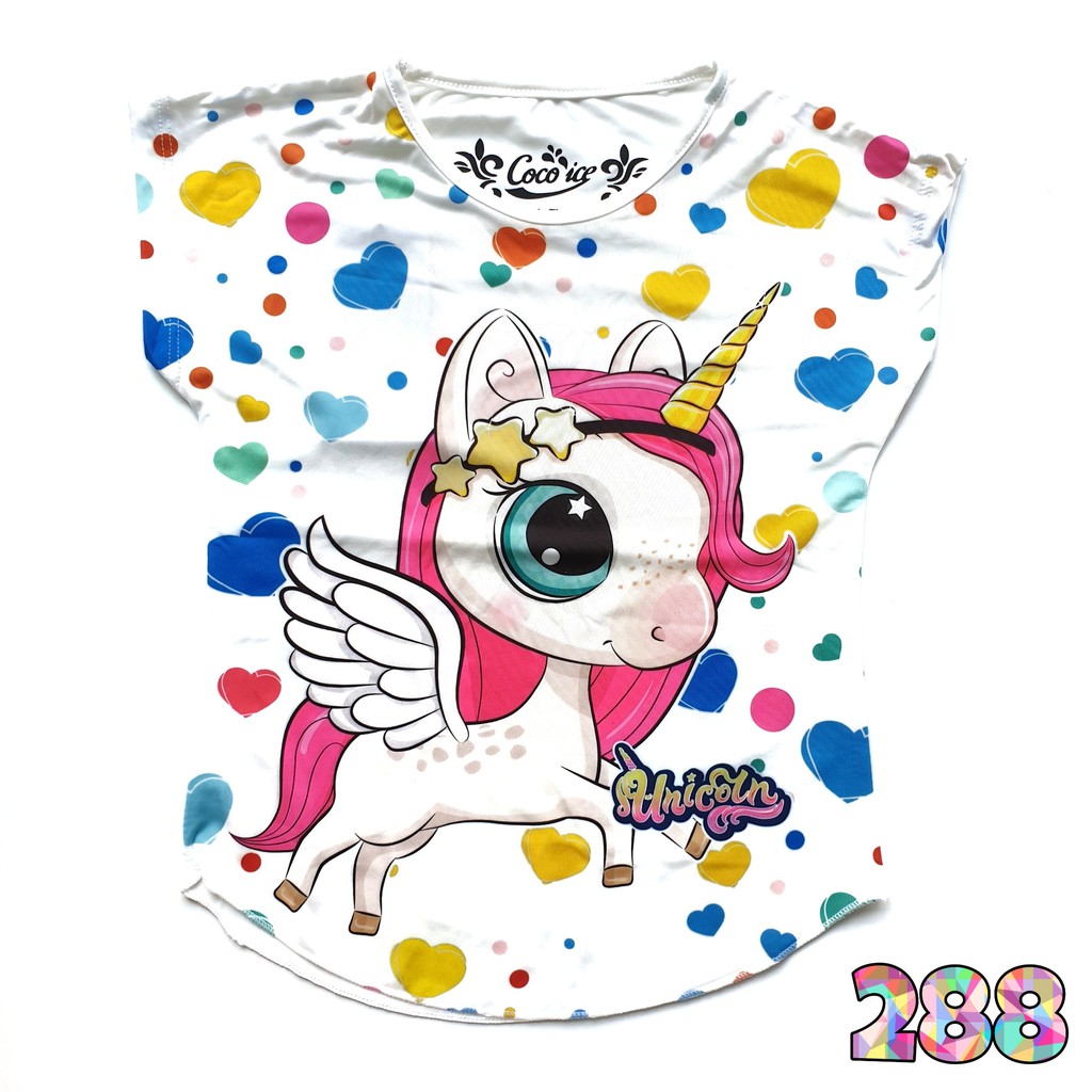 Coco Ice Kaos Anak Perempuan Unicorn