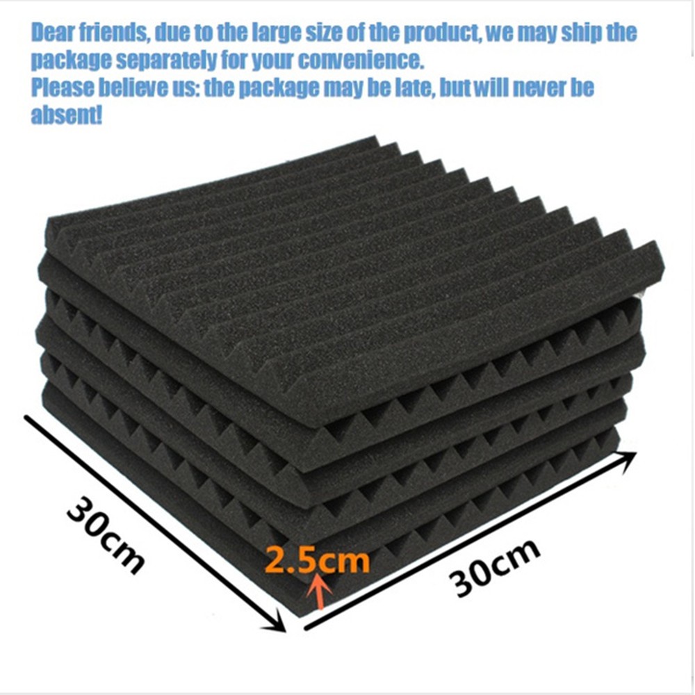 12pcs Spons Penyerap Suara Bentuk Segitiga Zigzag Ukuran 30x30 X 2.5CM