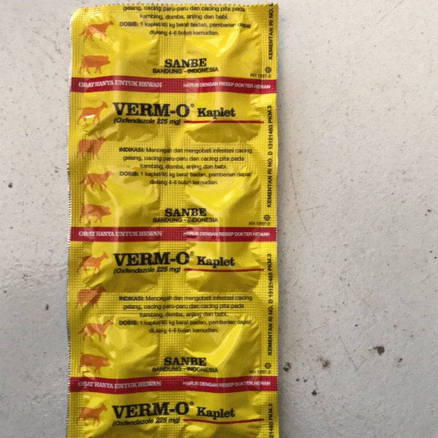 Verm O Kaplet/Verm O Bolus/Obat cacing domba sapi/Obat Cacing SANBE