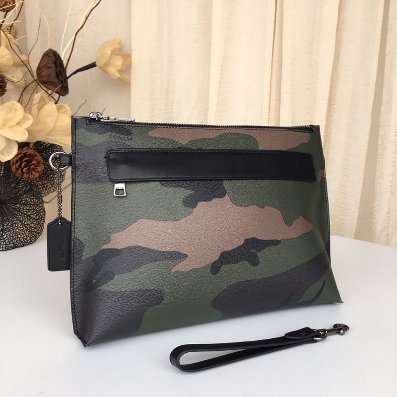 Coach Clutch Caryall Pouch With Camo print Army