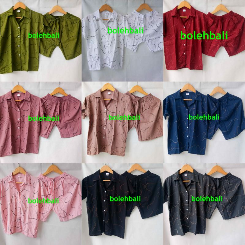 PIYAMA BAJU TIDUR BAJU SANTAI BAJU NGEMOL MOTIF CACING ASLI DARI BALI