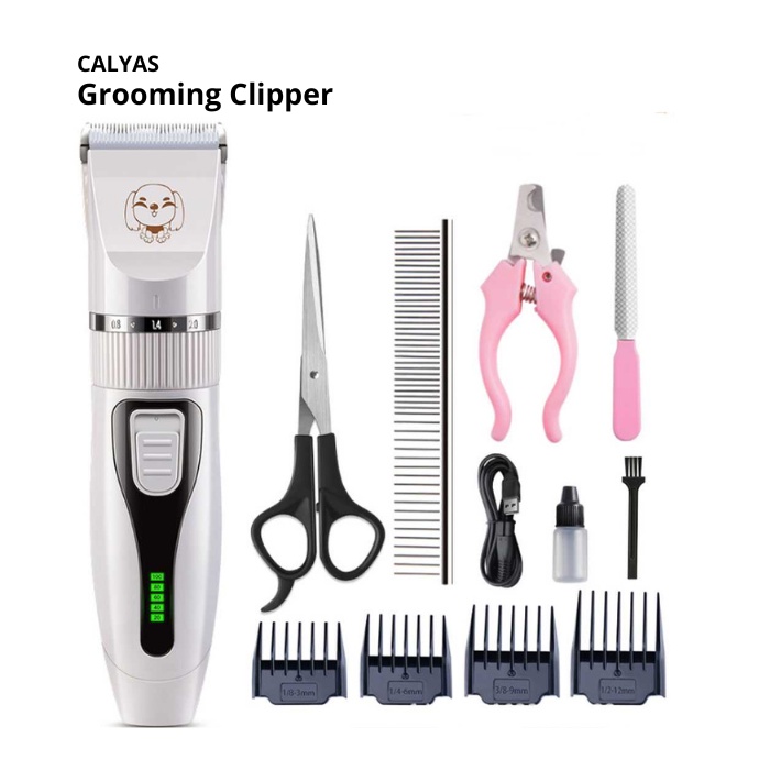 Alat Cukur Grooming Hewan Anjing Kucing Set dengan Gunting Sisir dan Clipper Kuku Pet