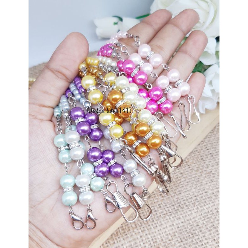 Kalung masker full mutiara  order 10 free 2