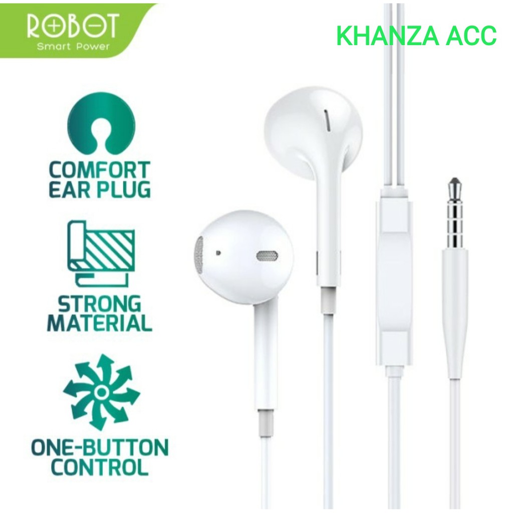 KHANZAACC Robot RE10 Earphone Semi In-Ear Clear &amp; Comfortable Wired Headset