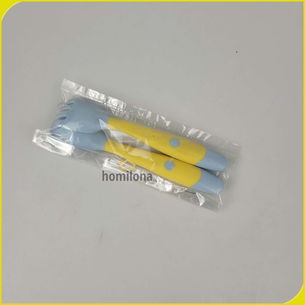 Sendok Garpu Bayi Silikon Soft Silicone Spoon - LOPE LP712 - Yellow