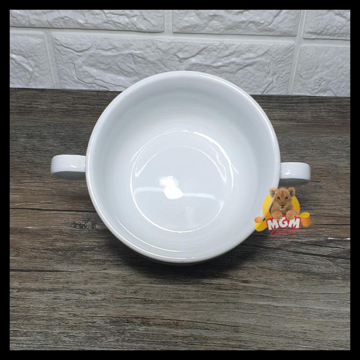 Mangkok Zupa Zupa Keramik 10Cm Mangkok Soup Dengan Kuping Motif Ukir