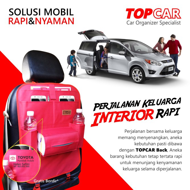 Car Organizer Topcar Back Seat Rak Mobil Tas Mobil Orginzer Aksesoris PAKET HEMAT