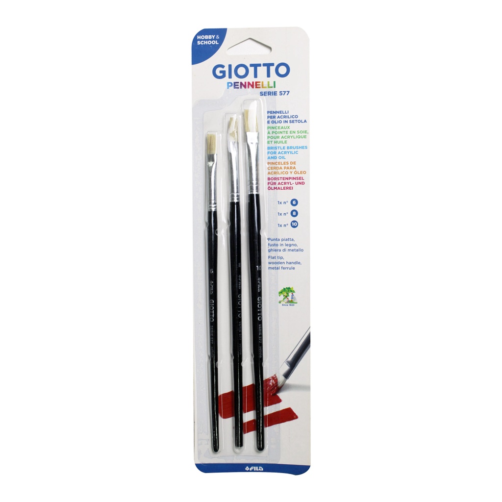 

[BMS Palembang] Giotto Artbrush Serie 577 Flat Set 06,08,10 #26200