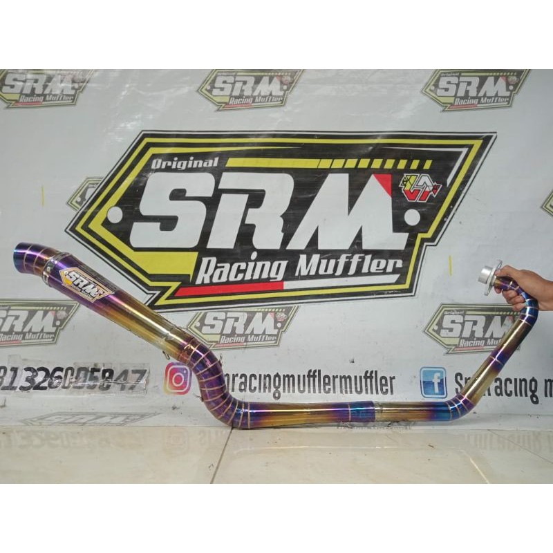 knalpot SRM mirip KOU kanan cobra bluemmon/ungu vixion dll