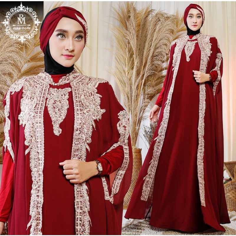 kaftan Nadia + Gamis Manset +Turban Original Butik
