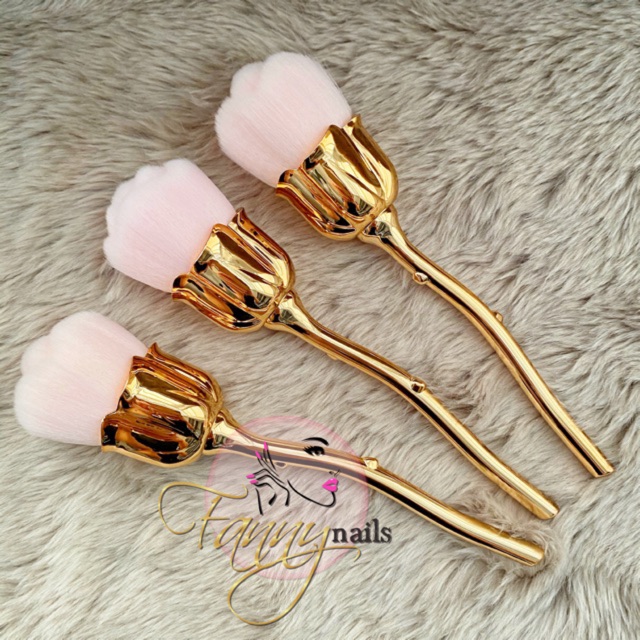 Flower dust brush premium / kuas sikat kuku nailart flower gold hiasan ruang tamu