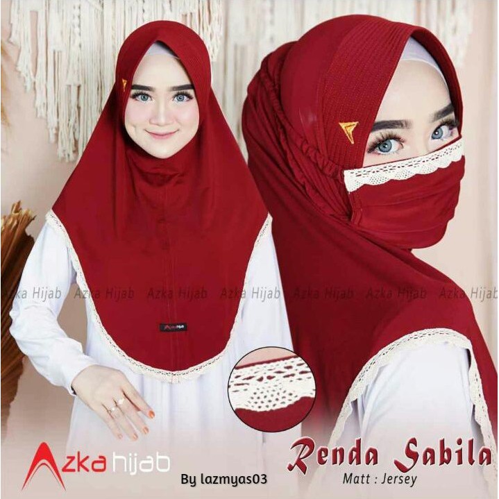 Hijab Instant Sabila Jersey set masker+renda.