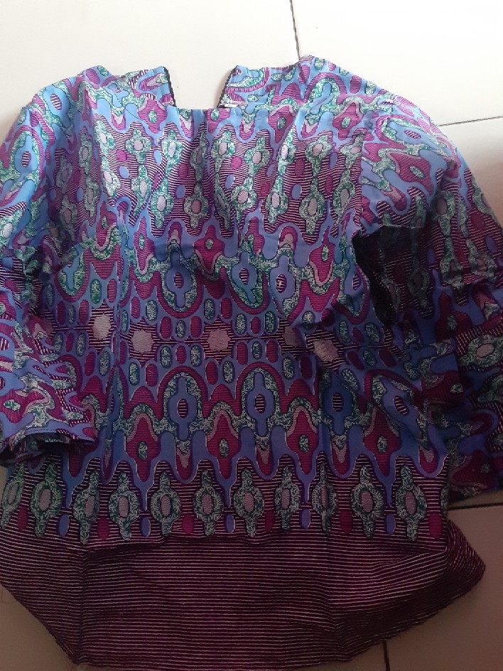 Batik Wanita Blouse Atasan Modern Warna Ungu  Size  S-m-l-xl-xxl-3l-4l-5l