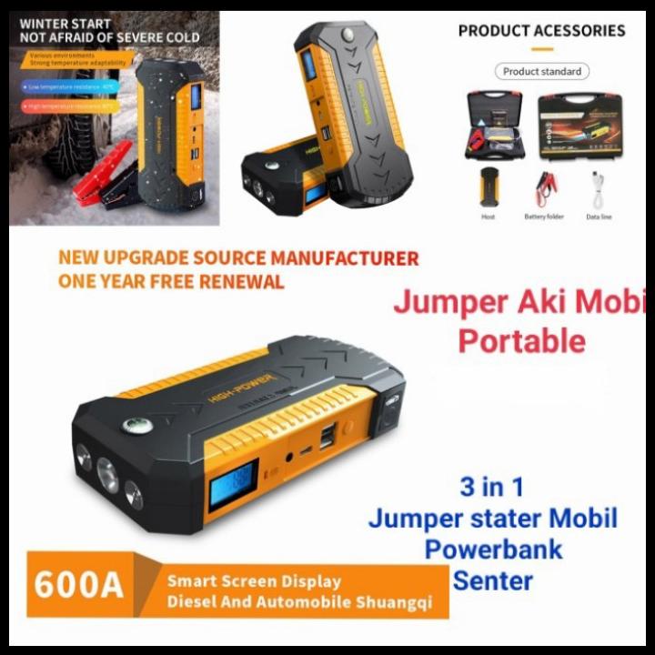 Jumper Aki Mobil Portable Jump Starter 600A Powerbank Jump Aki Mobil