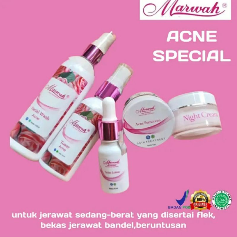 Marwah Skincare Paket Diamond Acne Spesial Perawatan Jerawat Batu atau Obat Jerawat bruntusan dan me