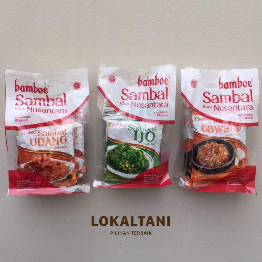 

BAMBOE Sambal Ijo/Sambal udang/Sambal Bawang / Sambal Bamboe Pedas