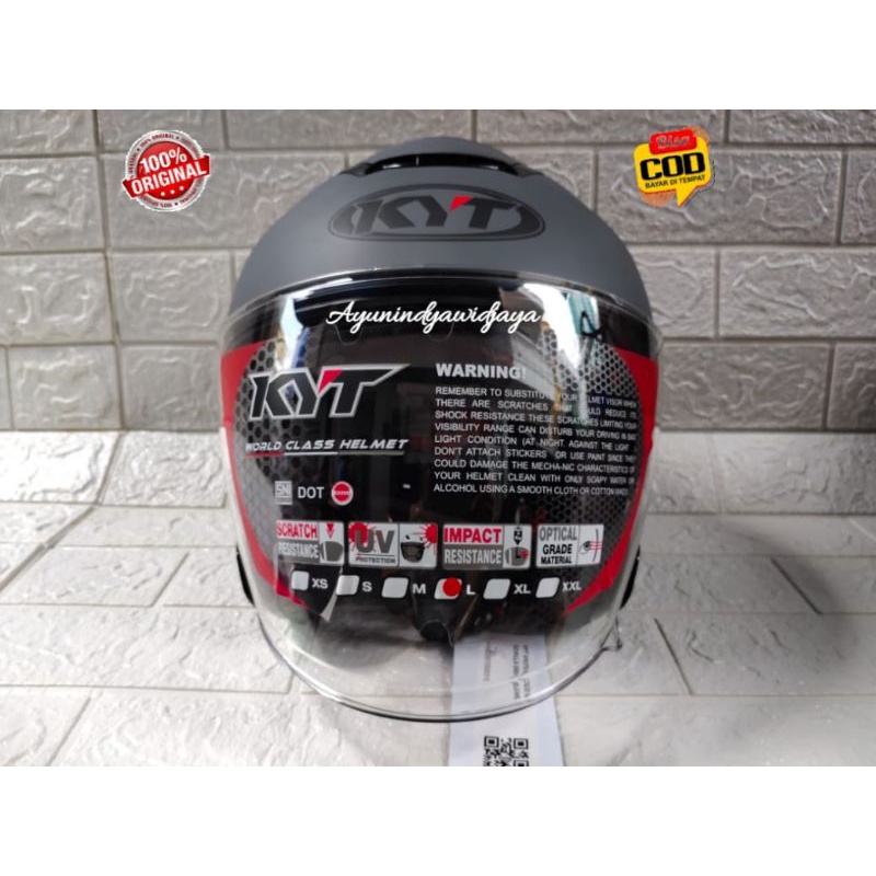 Jual Helm KYT Kyoto R Solid/Polos Gorilla Matt/Doff Grey/AbuAbu tua