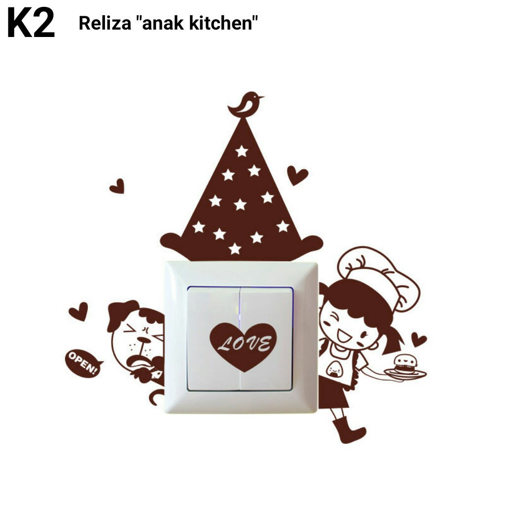 RELIZA WALL STICKER / STIKER DINDING SAKLAR DAPUR KITCHEN OWL DAN KUCING