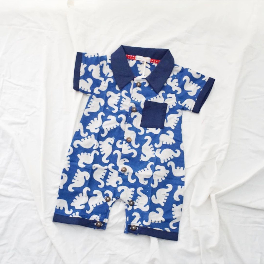 BAJU ANAK LAKI LAKI ROMPER BATIK KADO BAYI NEWBORN