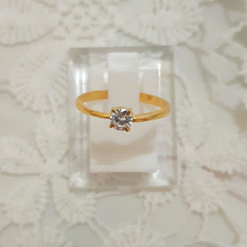 Cincin Emas Muda Mata Putih 1 gr