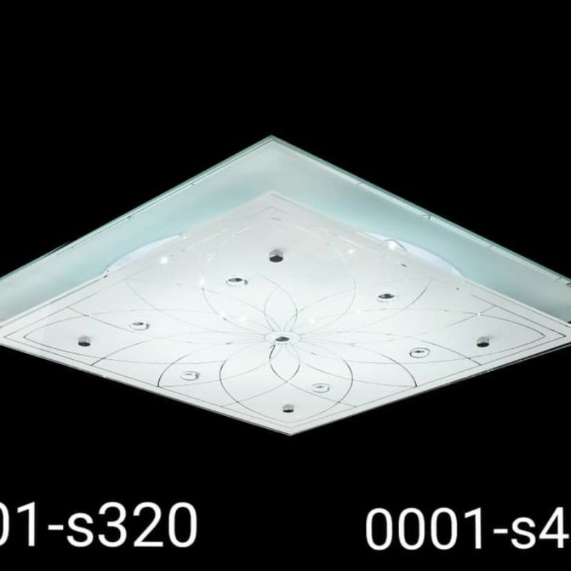 LAMPU PLAFON HIAS LED 3 WARNA KOTAK MEWAH 42 x 42