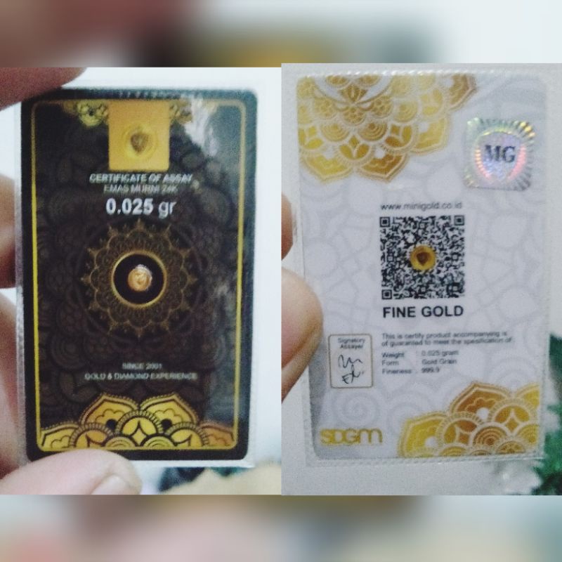 Mini Gold 0,025gr, 0,05gr, 0,1gr in Hexa Frame (Free Giftbox Rustic)| Mini Gold in Frame | Kado Pernikahan, Kado Ulang Tahun, Wisuda, Anniversary, dll. kekinian bingkai hexagonal stik es krim-7