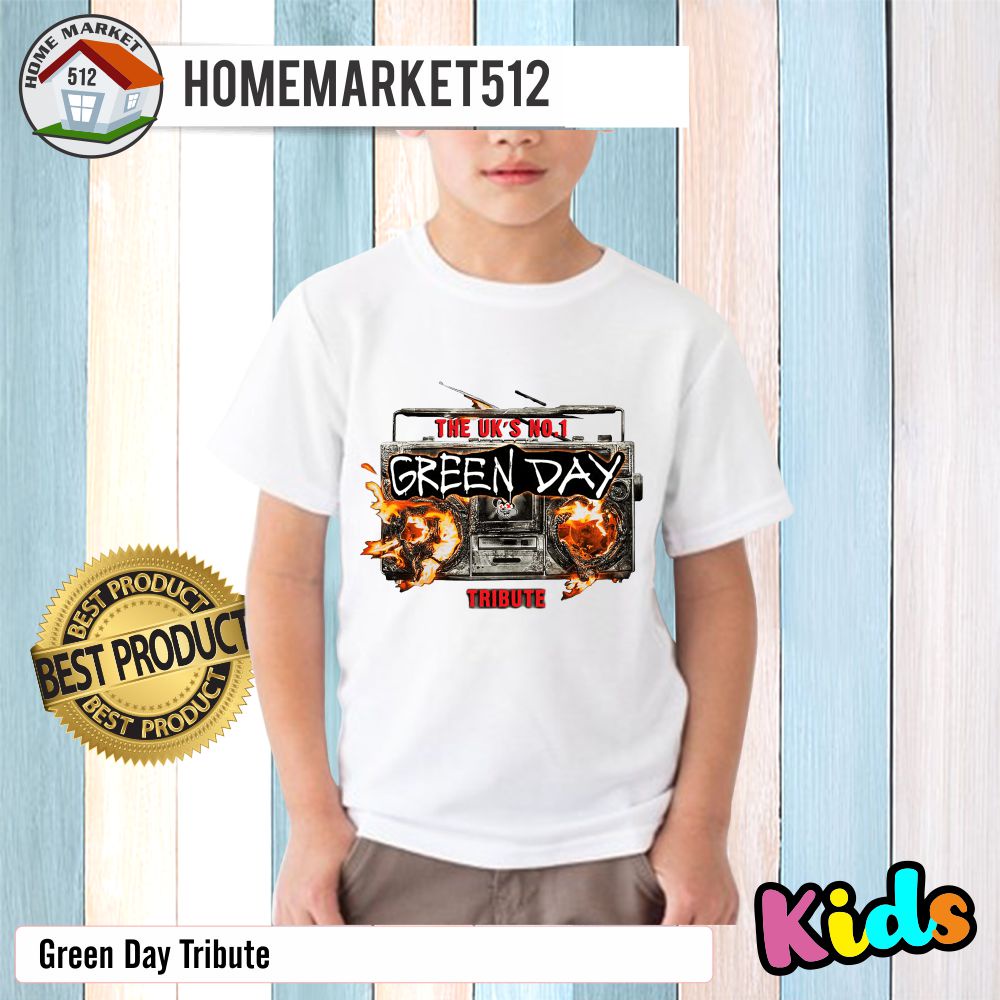Kaos Anak Green Day Tribute Kaos Band Kaos Anak Laki-laki Dan Perempuan Premium SABLON ANTI RONTOK | HOMEMARKET512