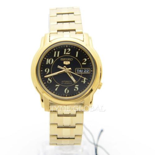 Seiko 5 SNKL96K1 Automatic Gold Coating Bracelet | Jam Pria SNKL96