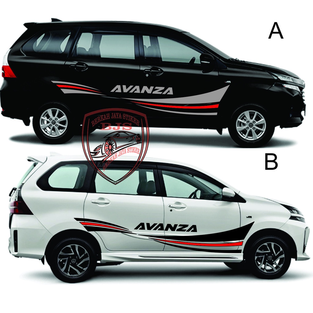 Stiker mobil terbaru avanza Ertiga xenia calya stiker body mobil Avanza - Putih-hitam