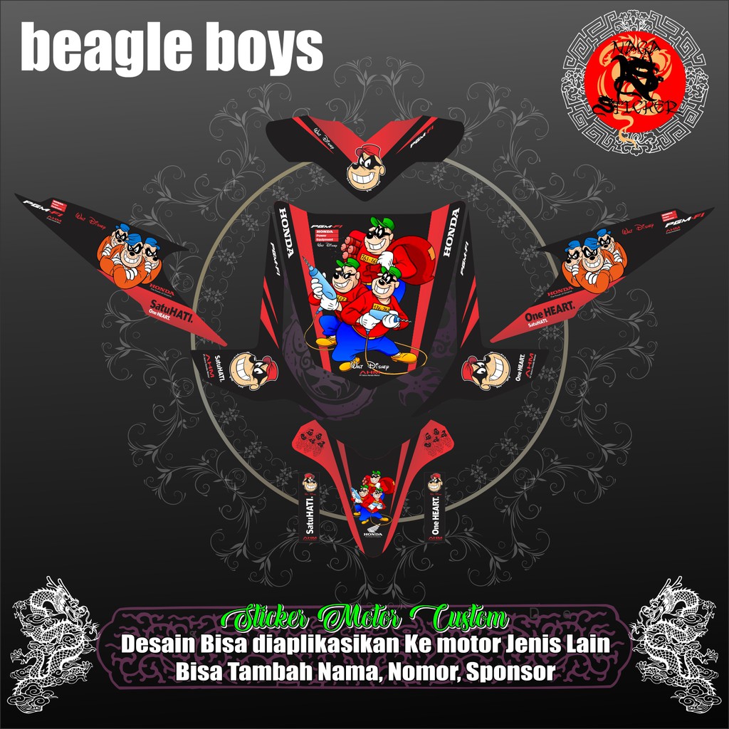 DECAL STICKER HONDA BEAT KARBU BEAGLE BOYS