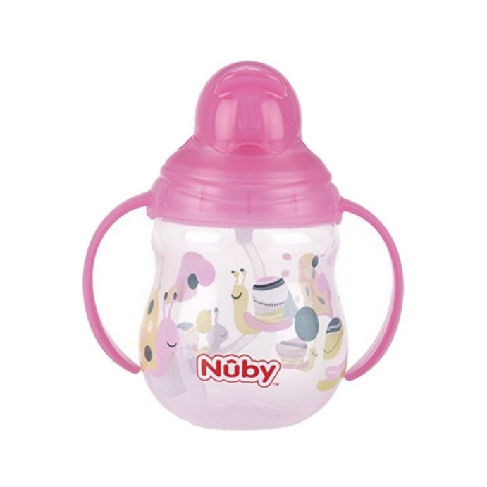 Nuby Flip It Twin Handle Straw Cup 270 ml/Botol Minum Anak Bayi