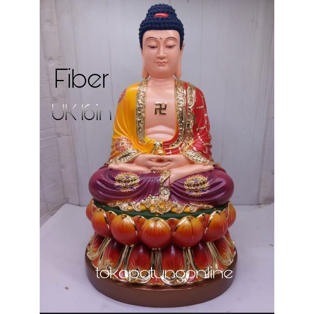 Patung Buddha Fiber 16in New 21