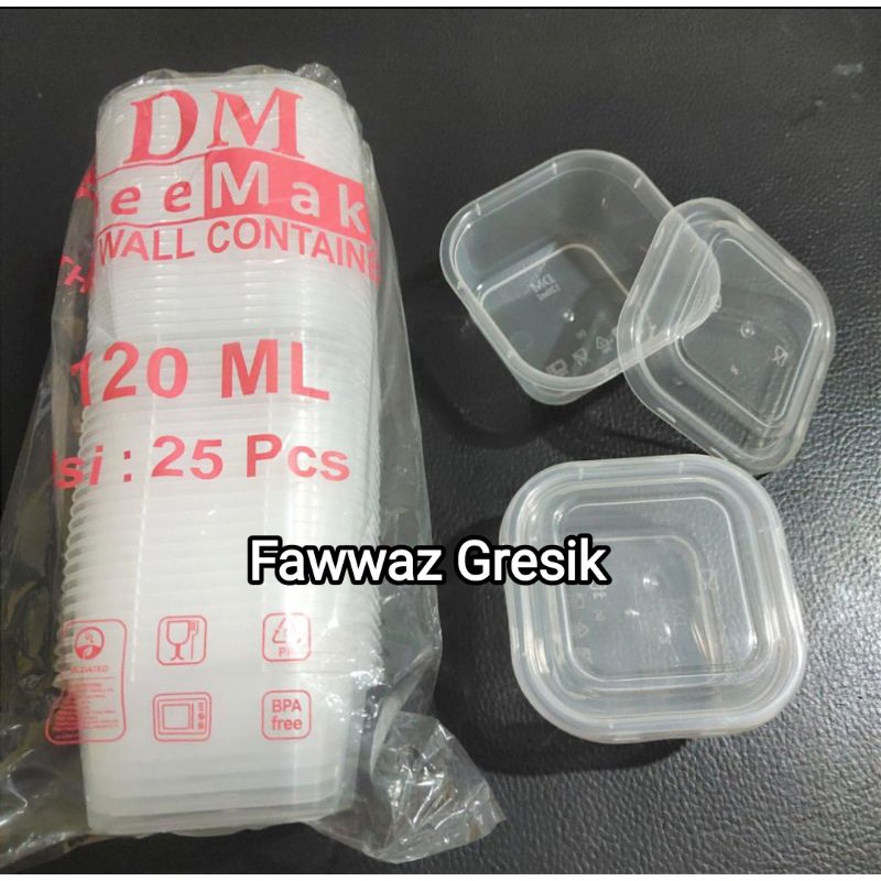 THINWALL DM 120 ML Plastik Cup Pudding Kotak Persegi MINI / 120ML Square Mini / ISI 25 Set