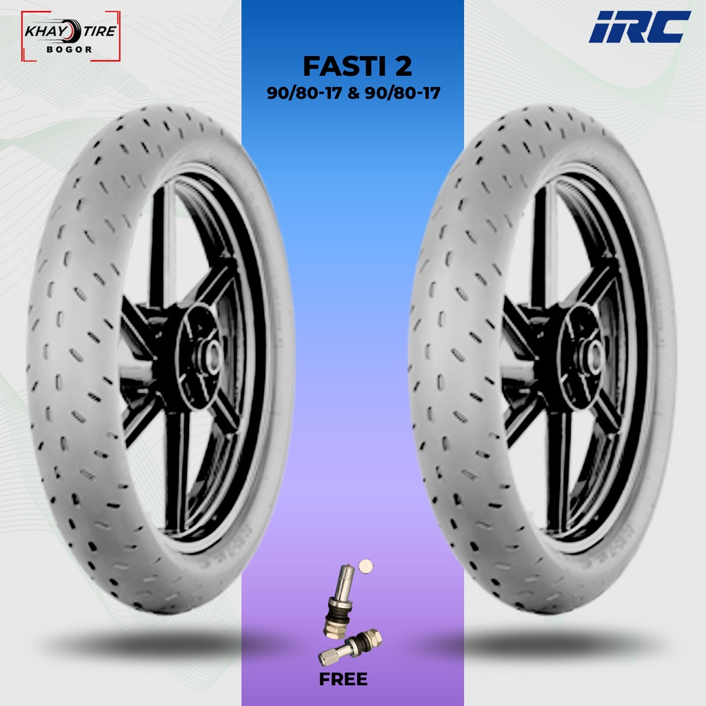 Sepasang Ban Motor Bebek - IRC FASTI 2 90/80 & 90/80 Ring 17 Tubeless
