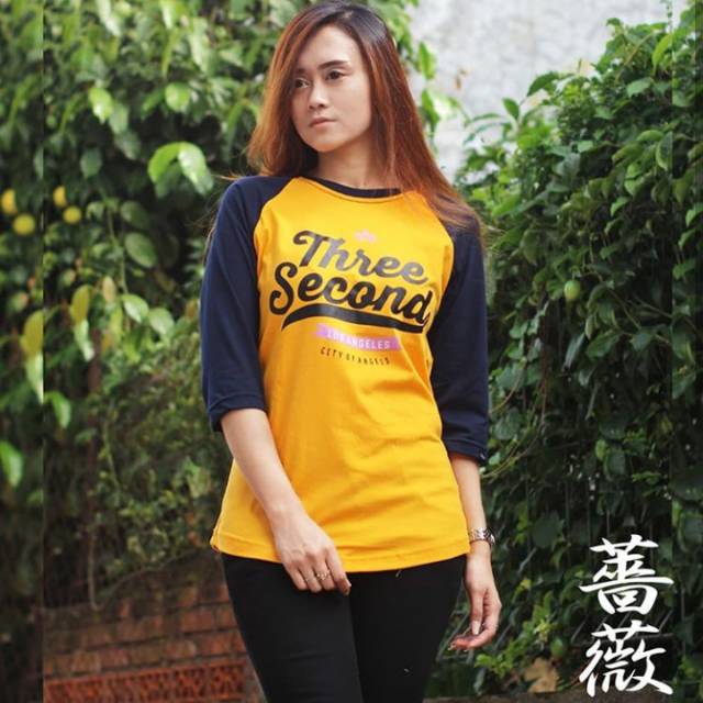 KAOS RAGLAN WANITA 3SECOND