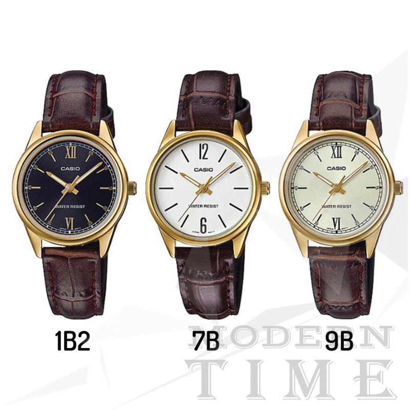 CASIO LTP-V005GL - Jam Tangan Wanita Gold Emas Kulit Original