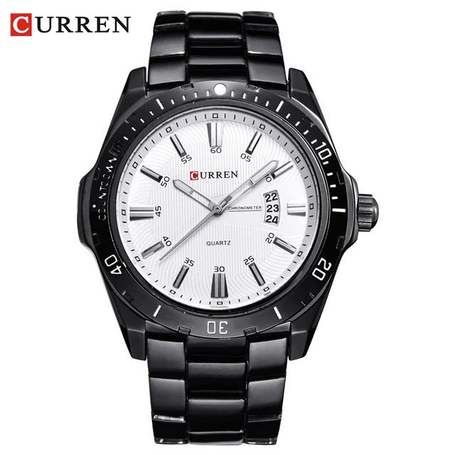 CURREN 8110 Jam Tangan Pria Analog Stainless Steel Chronograph Aktif WATCHKITE WKOS