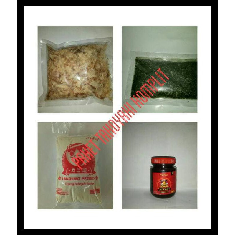 

Bahan Takoyaki Komplit. Saos Buldog + Tepung + Oanori + Katsuobushi
