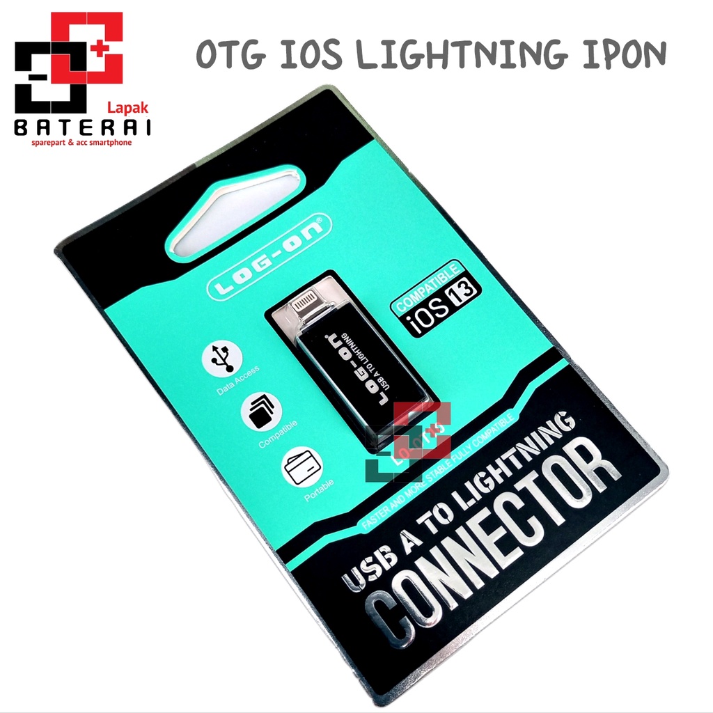 LOG - ON OT10 OTG Usb Iphone | OTG Lightning Bahan Metal